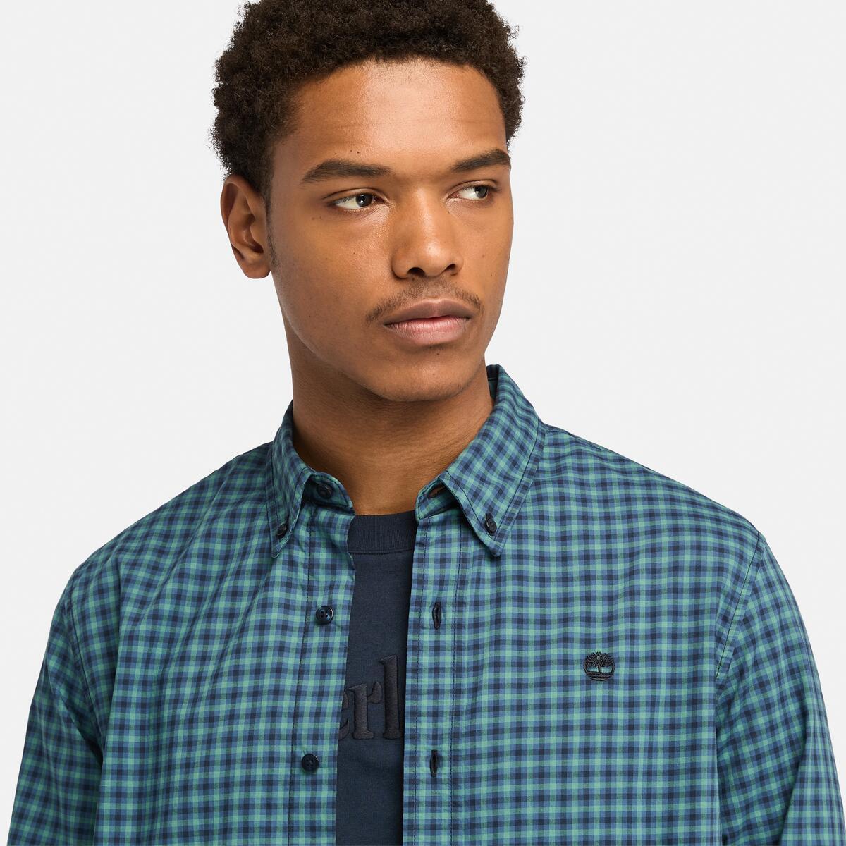 Men's Stretch Poplin Gingham Shirt